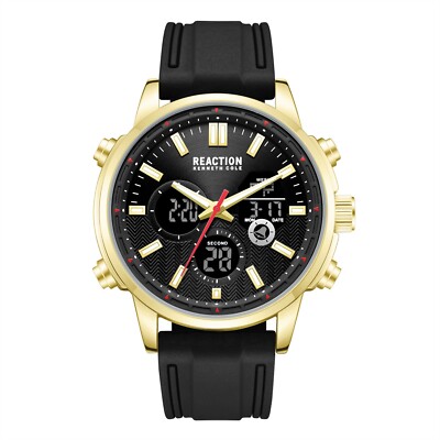 Kenneth Cole Reaction Men's Analog Digital Watch Silicone Strap KRWGP7006005