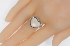 Womens Sterling Silver Pink Mother of Pearl Heart Ring Size 7.25