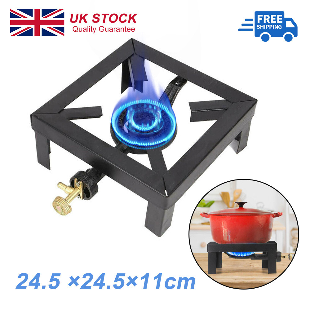 Single Propane Gas Boiling Ring Burner Outdoor Camping Stove BBQ Cooker  Iron LPG | eBay