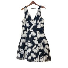Vera Wang Fit & Flare V Neck Sleeveless Mini Dress