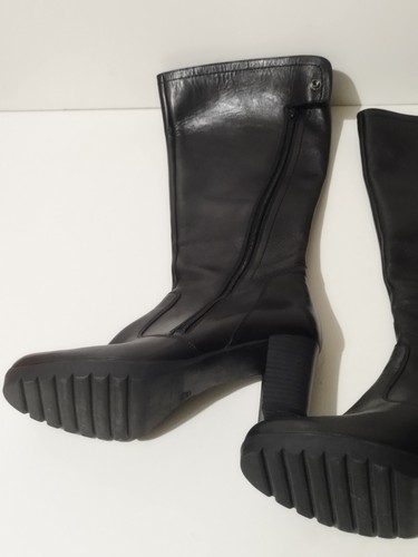 STIVALI DONNA NERO NUOVI SILVIA SOFT TG 37 ZIP E BOTTON DOWN TACCO CM 7 - Foto 4 di 8