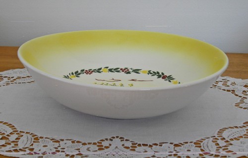 Vintage Salem Grant Crest COUNTRY CHARM Yellow Farm 9" Serving Bowl ~ - Picture 2 of 7
