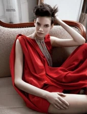 Maison Martin Margiela x H&M 2012 Hitched Up Asymmetrical Draped Red Dress 38/8