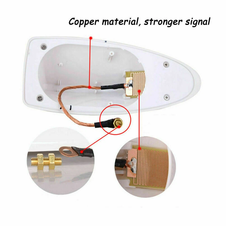 White Shark Fin Top Roof Antenna Radio AM/FM Signal Aerial For Honda CR-V CRV Foto 4 de 4