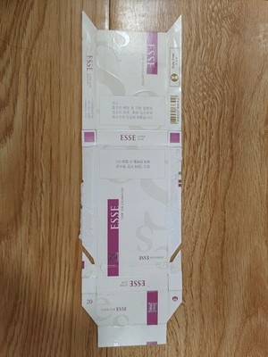 opened empty cigarette Hard pack--100 mm-South Korea--ESSE-super slim