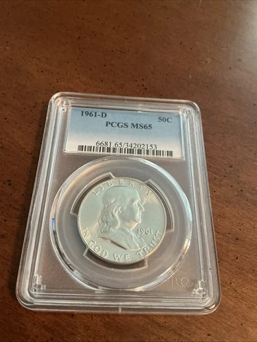 1961-D 50C Franklin Half Dollar  PCGS MS65
