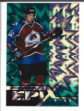 1997 98 Pinnacle Epix Emerald Moment Peter Forsberg Colorado Avalanche HOF SSP
