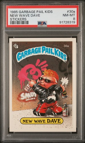 1985 Topps OS1 Garbage Pail Kids Series 1 New Wave Dave 30a Matte Card PSA 8 NM