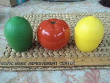 Hutzler Lot (3) Lemon, Lime, Tomato Vintage Saver Container Keeper Fridge NOS