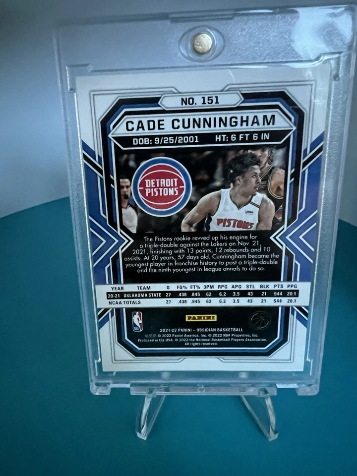 2021-22 Panini Obsidian Cade Cunningham #151 - Image 2 of 4