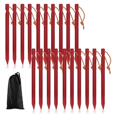 20 Pack Tent Pegs, 18cm/7'' Tent Pegs Stormproof Sand Pegs Aluminium ...