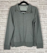 DANSKIN NOW Jacket Womens Sz L 12-14 Gray Athletic Full Zip Pocket Long Sleeve