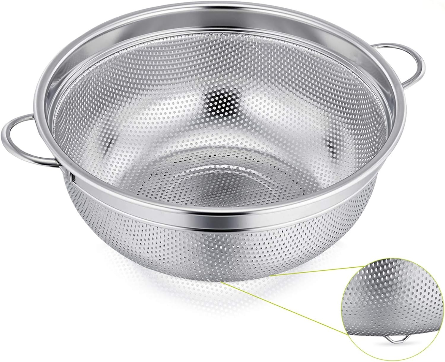 HaWare Stainless Steel Colander, 20cm Micro-Perforated & Footed Metal Colander