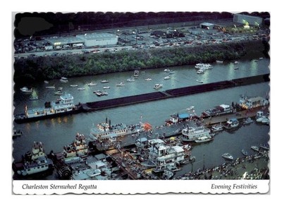 Charleston West Virginia   Sternwheel Regatta Kanawha River Levee   Scalloped