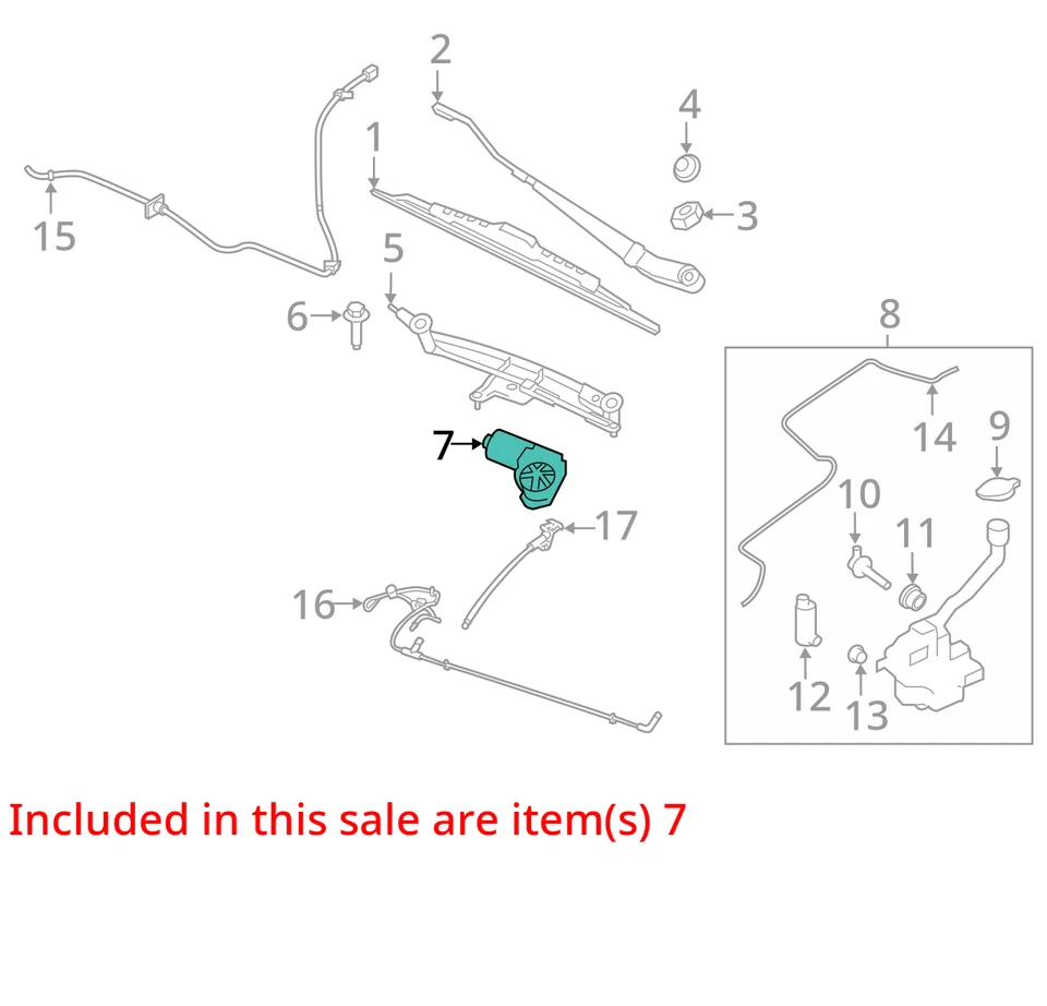 Lincoln MKT 2018 motor limpiaparabrisas delantero fabricante de equipos originales 59 k millas - LKQ413558094 Foto 4 de 4