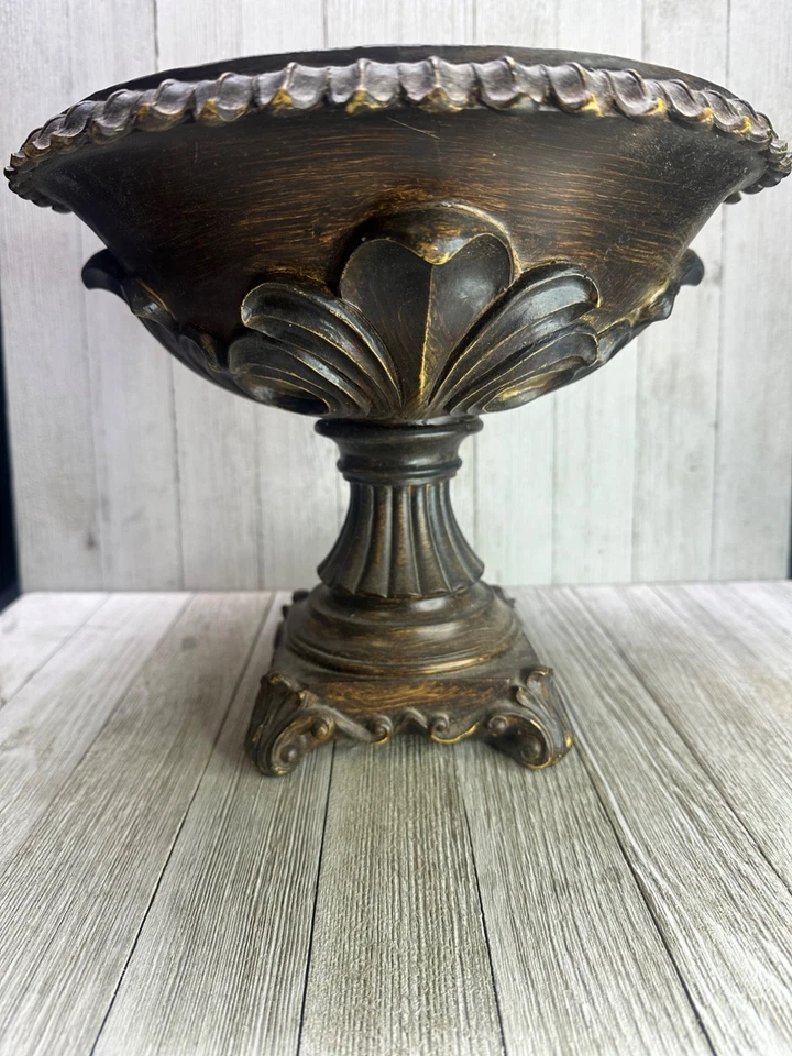 Cuenco decorativo con patas de resina de colección clásico decoración del hogar 9" alto 10" diámetro Col C Foto 2 de 4