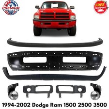 Front Bumper Primed Steel Fog Lights Kit For 1994-2002 Dodge Ram 1500 2500
