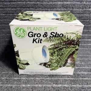 Vintage GE Gro & Sho Kit Plant Light 75-Watt Bulb On/Off Switch Working w/ Box
