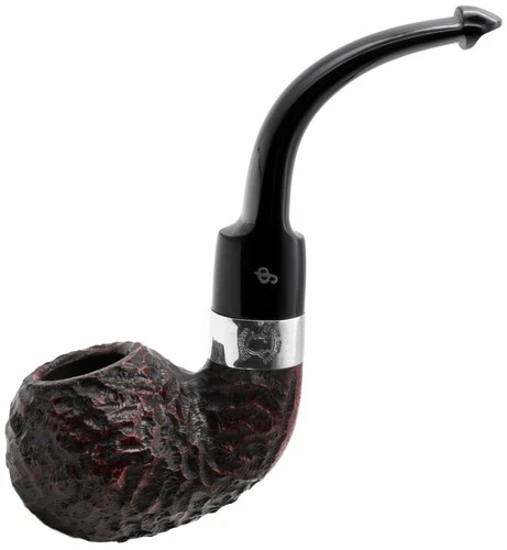 Peterson Sherlock Holmes Rustic 'Lestrade' 9mm Filter Silver Mounted Briar Pipe