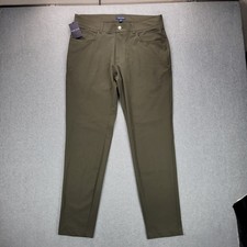 Peter Millar Crown Crafted Olive Green Performance Pants 35x32 MF22XB21FB NWT