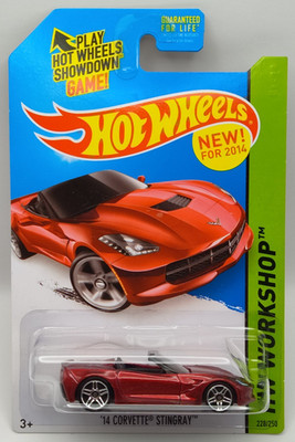 Hot Wheels 2014 HW Workshop '14 Corvette Stingray Deep Candy Dark Red