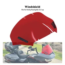 13" Wave Windscreen Red Windshield For Harley 2024-2025 Touring Road Glide FLTRX