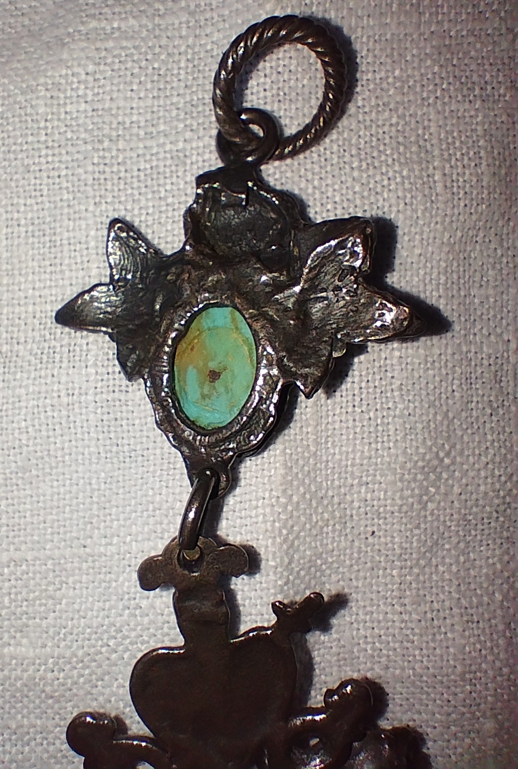 VINTAGE LORGNETTE PENDANT 39.6g of 925 STERLING SILVER  JEWELRY SKULLS ROSES GD