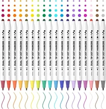 Shuttle Art 18 Colors Dual Tip Dot Marker 1 Count (Pack of 18), 18 colors 