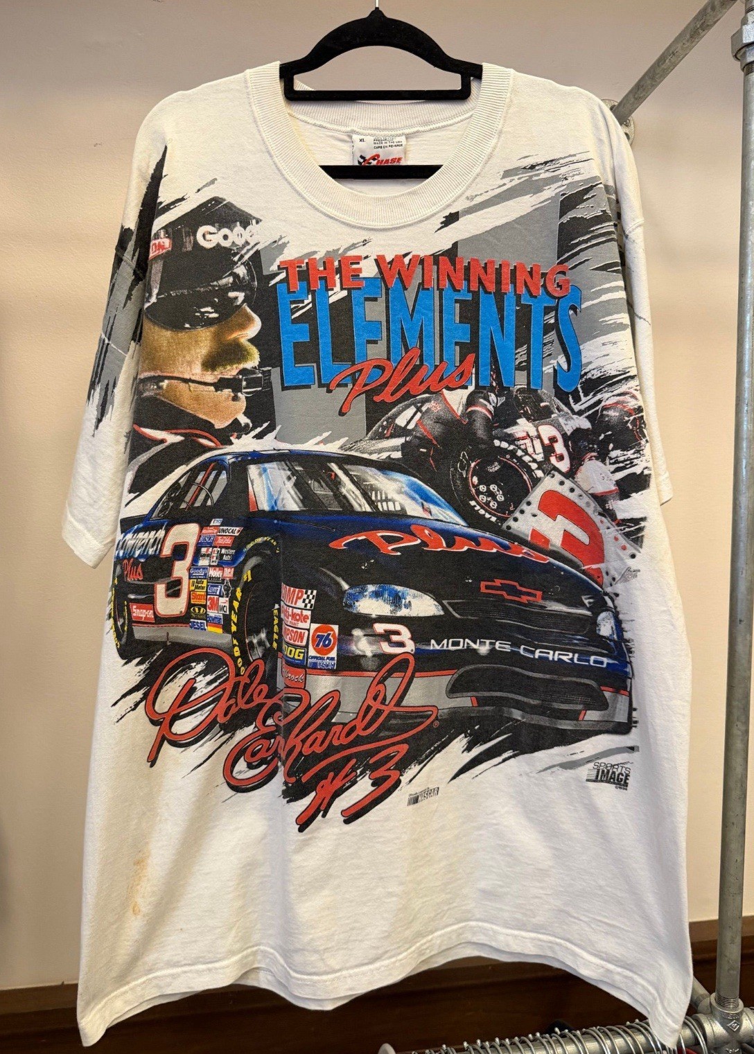 Vintage Dale Earnhardt The Winning Elements Plus Chase Nascar T-shirt Tee XL 90s