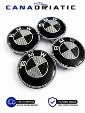 Bmw 68mm Carbon Fiber Style Center Caps Black Wheel Hub Caps Set Of 4