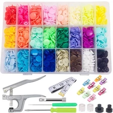 Snaps and Snap Pliers Set, 1440 Pcs T5 Plastic Buttons Set with 10pcs Sewing ...