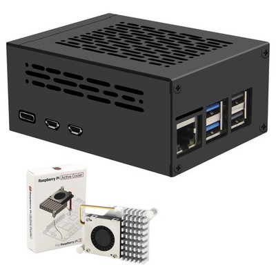 P579 PCIe Metal Case Fits Raspberry Pi 5 Active Cooler Support NVMe Adapter