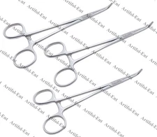 3 Pcs Baby Adson Artery Forceps 18 cm |Curved Surgical Reusable Clamp|#115910181