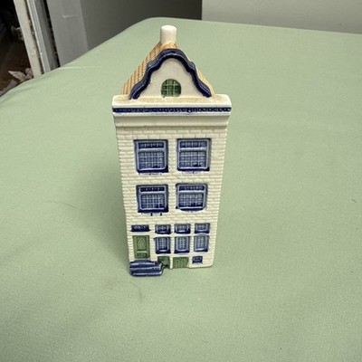 Blaues Delfware Porzellan Kanalhaus entworfen von Elesva Holland Amsterdam. (B148)