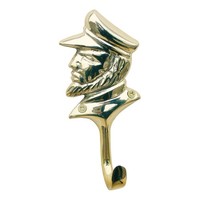 Haken - KapitäNskopf Wandhaken Aus Messing 5,5 X 14 Cm Sea-Club