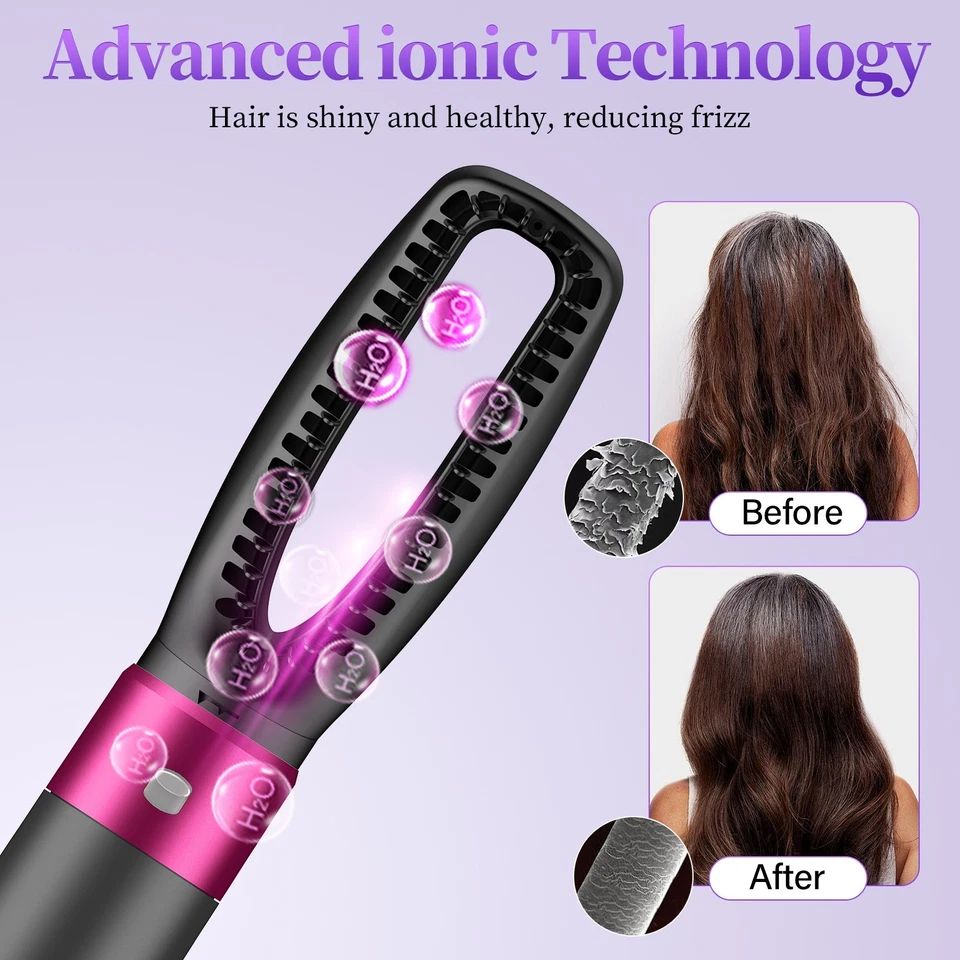 5 in 1 Hot Air Brush Dryer Curler Straightener Volumizer Comb One Step Styler - Image 3 of 4