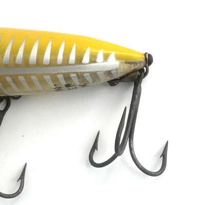 Vintage Heddon CHUGGER SPOOK Fishing Lure Rare Yellow Silver w