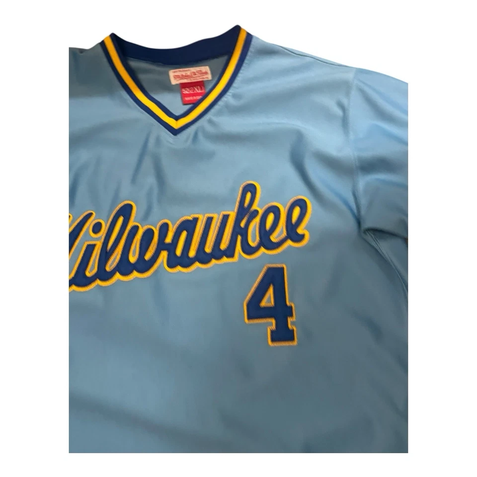 Mitchell & Ness Cooperstown 1982 Milwaukee Brewers #4 Paul Molitor Jersey 52 XXL - Image 3 of 4