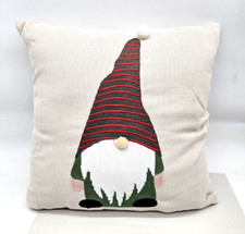 Gnome Winter Christmas Throw Pillow Cover Winter Holiday Decor 16in x 16in