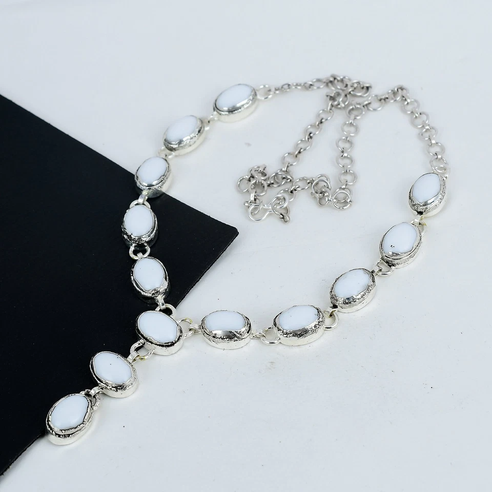 Bianco Corallo Electrofromed Collana 925 Argento Gioielli Per Anniversario - Immagine 3 di 4