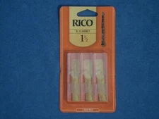 RICO Bb SOPRANO CLARINET REEDS - 3 PACK - STRENGTH 1. 5 (1 & 1/2) - RCA0315