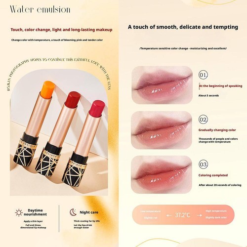 Carotene Temperature-changing Moisturizing Lipstick Nourish Against Drynes D9L9 - Picture 13 of 17