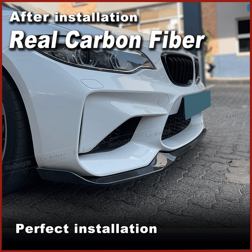 For BMW 2 Series F87 M2 Coupe 2016-20 REAL CARBON Front Bumper Lip Chin Spoiler - Picture 5 of 12