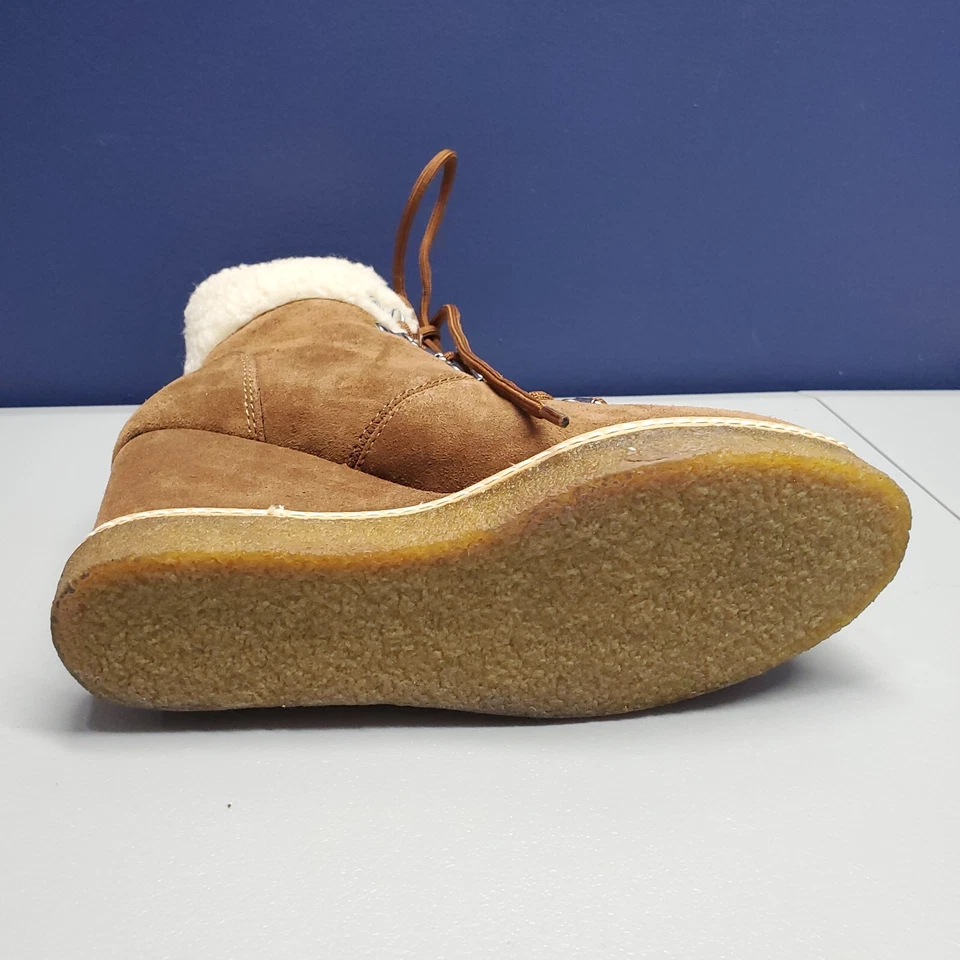 Steve Madden Marcel Wedge Snow Boots Women 6M Brown Suede Faux Fur Trim MARC20S1 - Image 3 of 4