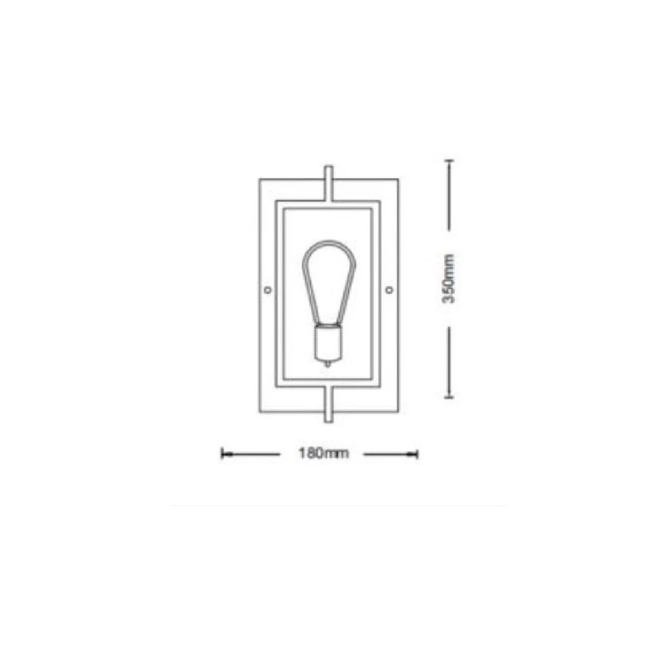 APPLIQUEM DA MURO E27 MAX90W NERO BRONZO 220V DA INTERNO LAMPADA A VISTA - Immagine 4 di 4