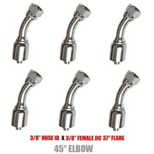 13743-06-06 Fitting 3/8" Hose x 3/8" Female JIC -  45° ELBOW - 6 PC