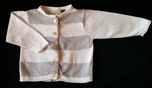 Gilet Mailles Blanc Et Argente Bebe Fille 6 Mois Ikks Ebay