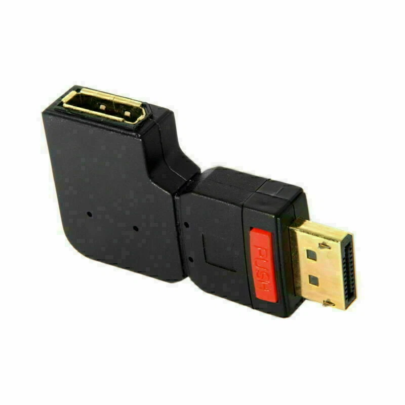 Left Angled 90 Degree DisplayPort Male to Female Extension Adapter 4K DP Cable - Image 4 of 4