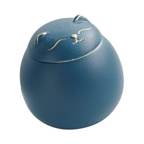 Coffee Containers Cat Tea Jar, Ceramic Tea Canister Cat Treat Jar Blue