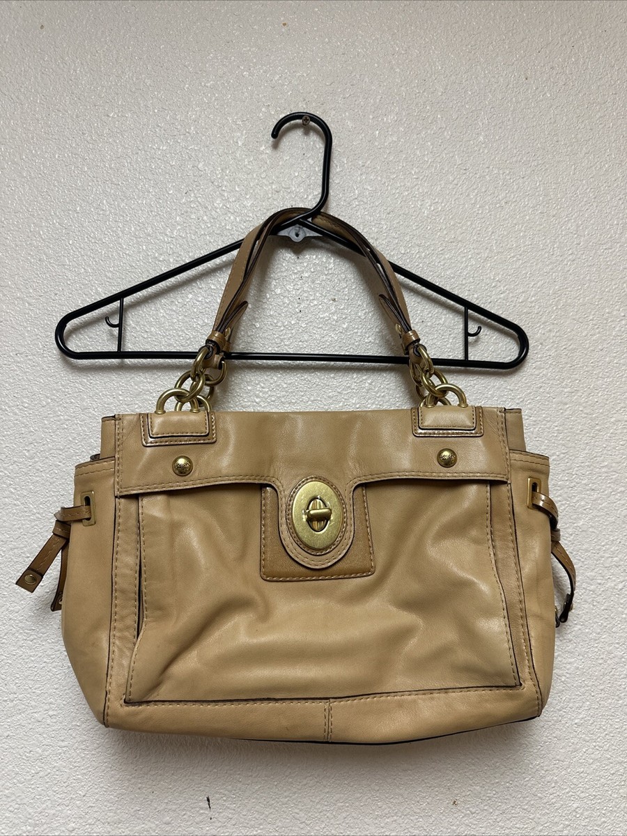 Vintage COACH 14522 Peyton Leather Carryall Bag Bone/Gold Really